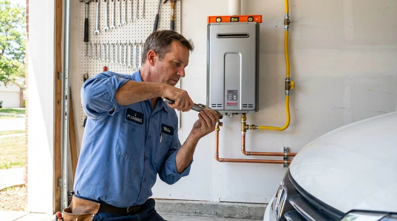 Tankless water heater installation by a Johns Plumbing LLC plumber in Malabar